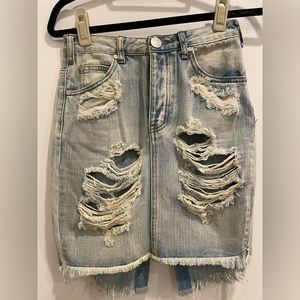 One Teaspoon denim pencil skirt